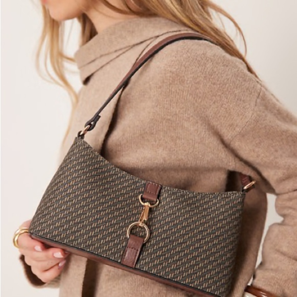 ASOS DESIGN Mini 90s Monogram Bag with Dogclip Hardware